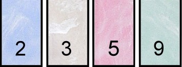 Farben, blau, aprikose, rosa und gruen