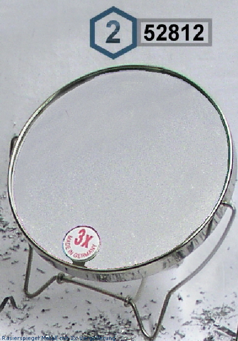 Rasierspiegel mit Metallrahmen Planglas und Glas mit 3x Vergrsserung